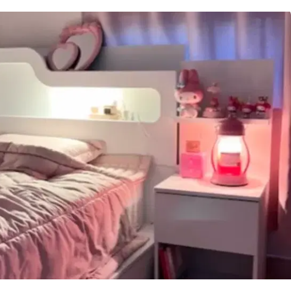 포스트모던 룩셈LED침대 SS프레임+매트리스+협탁