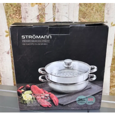 새상품 스트로만 스텐 찜기&전골냄비 28cm 주방용품