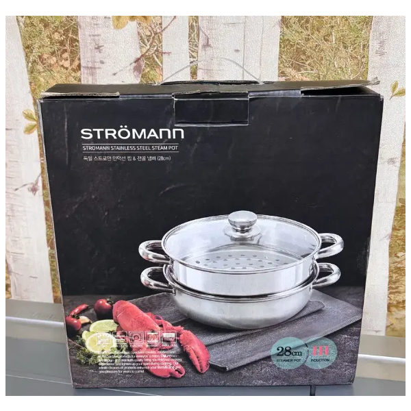 새상품 스트로만 스텐 찜기&전골냄비 28cm 주방용품